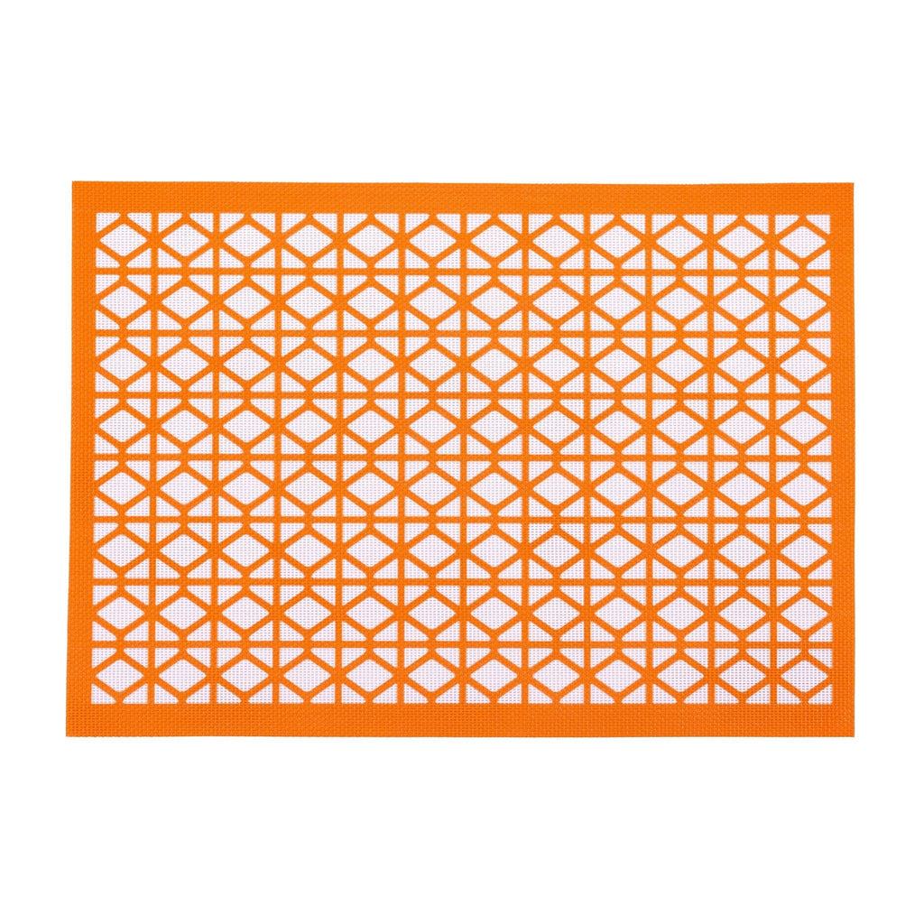 Breeze Block double - sided Woven Placemat - Orange - set of 4 - Che Cose Belle