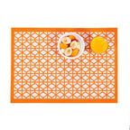 Breeze Block double - sided Woven Placemat - Orange - set of 4 - Che Cose Belle