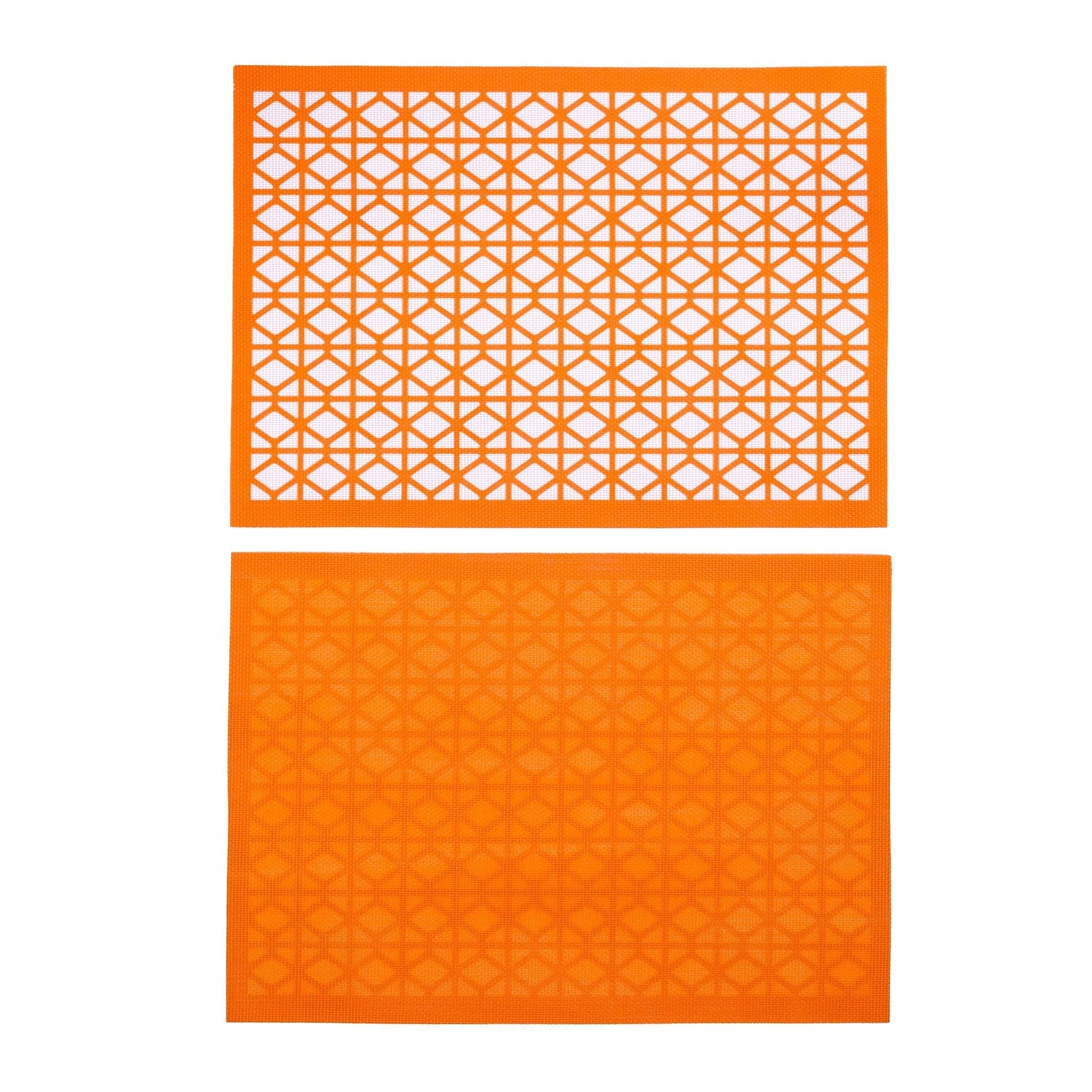 Breeze Block double - sided Woven Placemat - Orange - set of 4 - Che Cose Belle