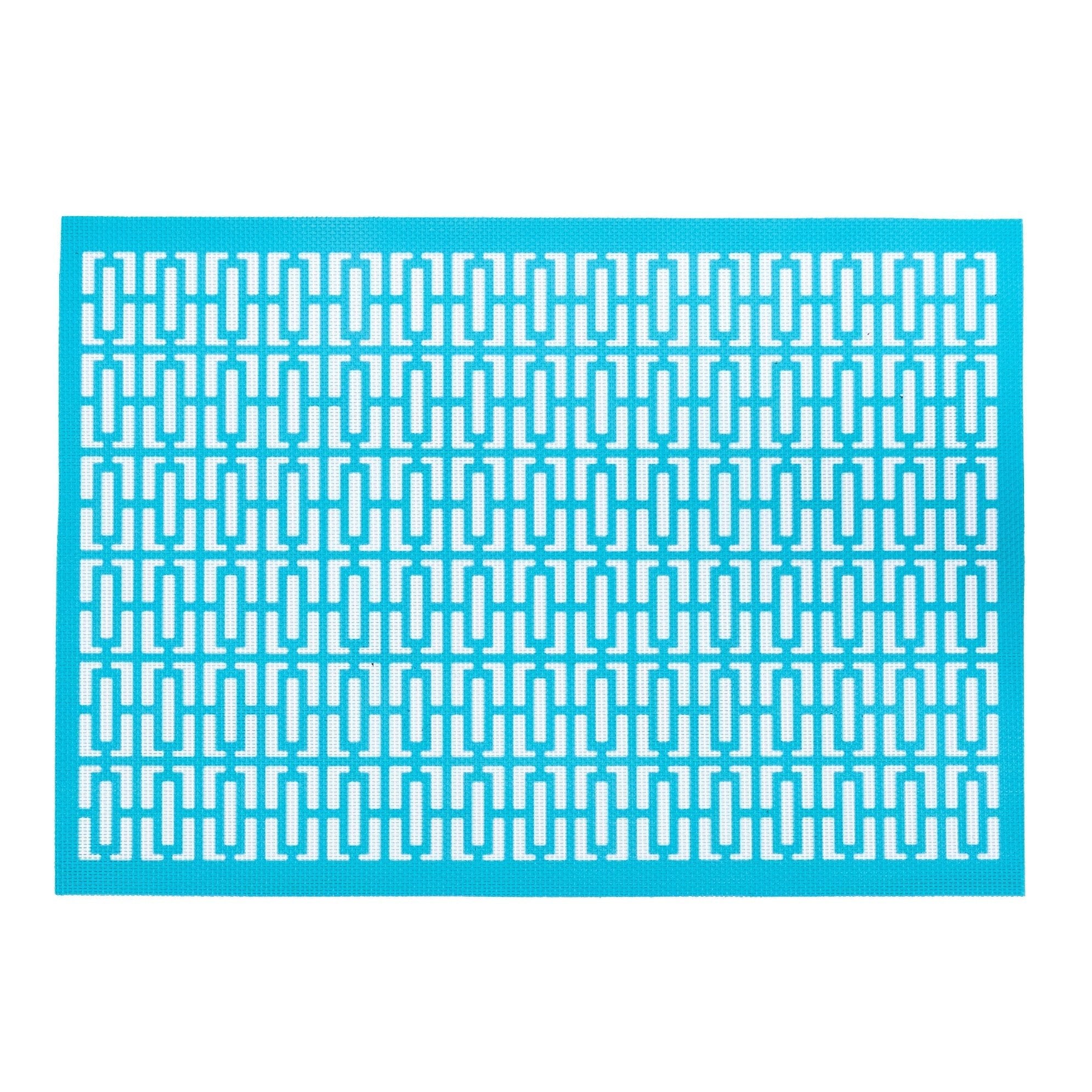 Breeze Block double - sided Woven Placemat - Turquoise - set of 4 - Che Cose Belle