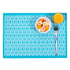 Breeze Block double - sided Woven Placemat - Turquoise - set of 4 - Che Cose Belle