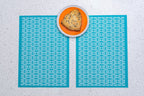 Breeze Block double - sided Woven Placemat - Turquoise - set of 4 - Che Cose Belle