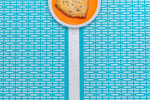 Breeze Block double - sided Woven Placemat - Turquoise - set of 4 - Che Cose Belle
