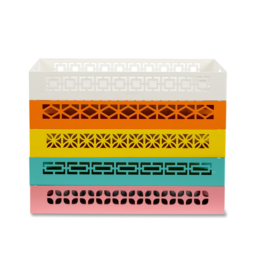 Breeze Block Metal Serving Tray Rectangular - Pink - Che Cose Belle