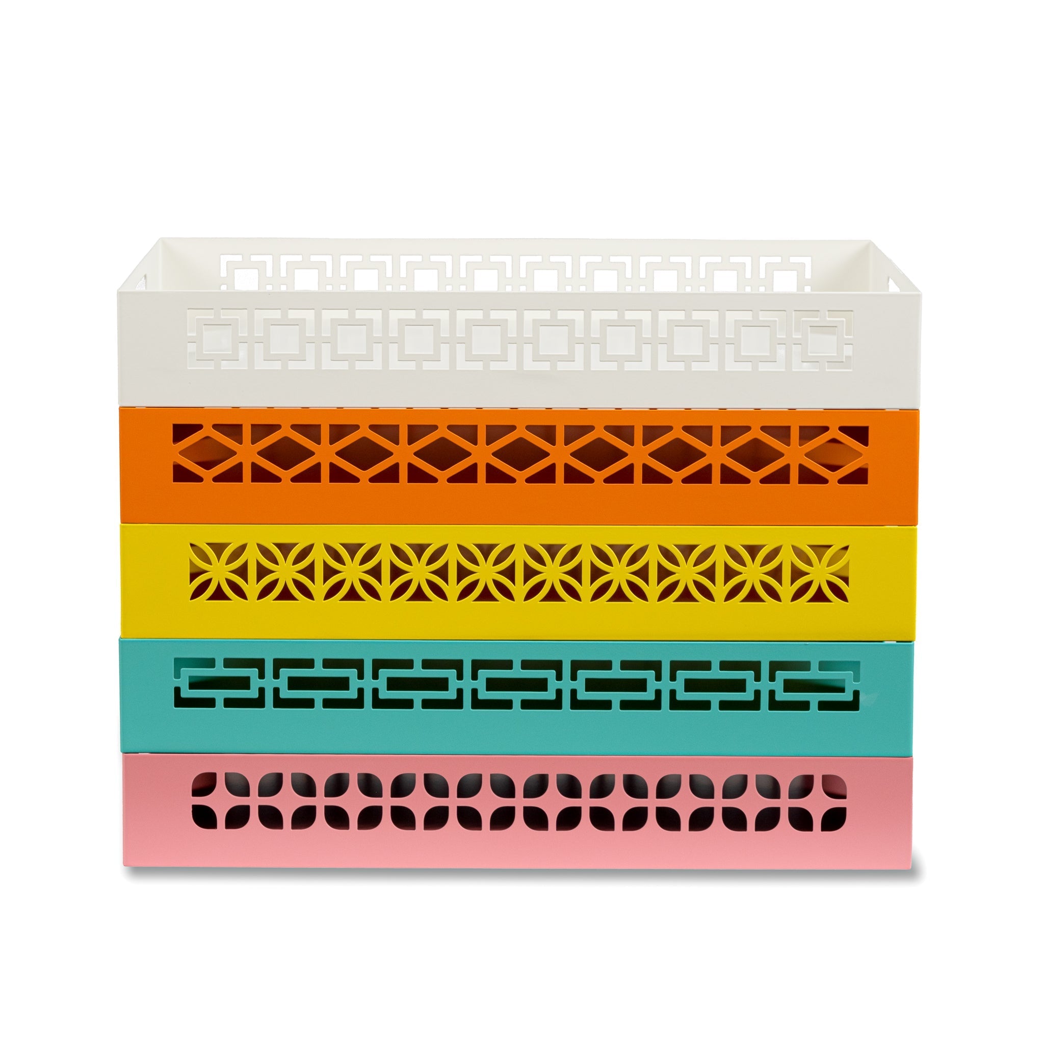 Breeze Block Metal Serving Tray Rectangular - Pink - Che Cose Belle