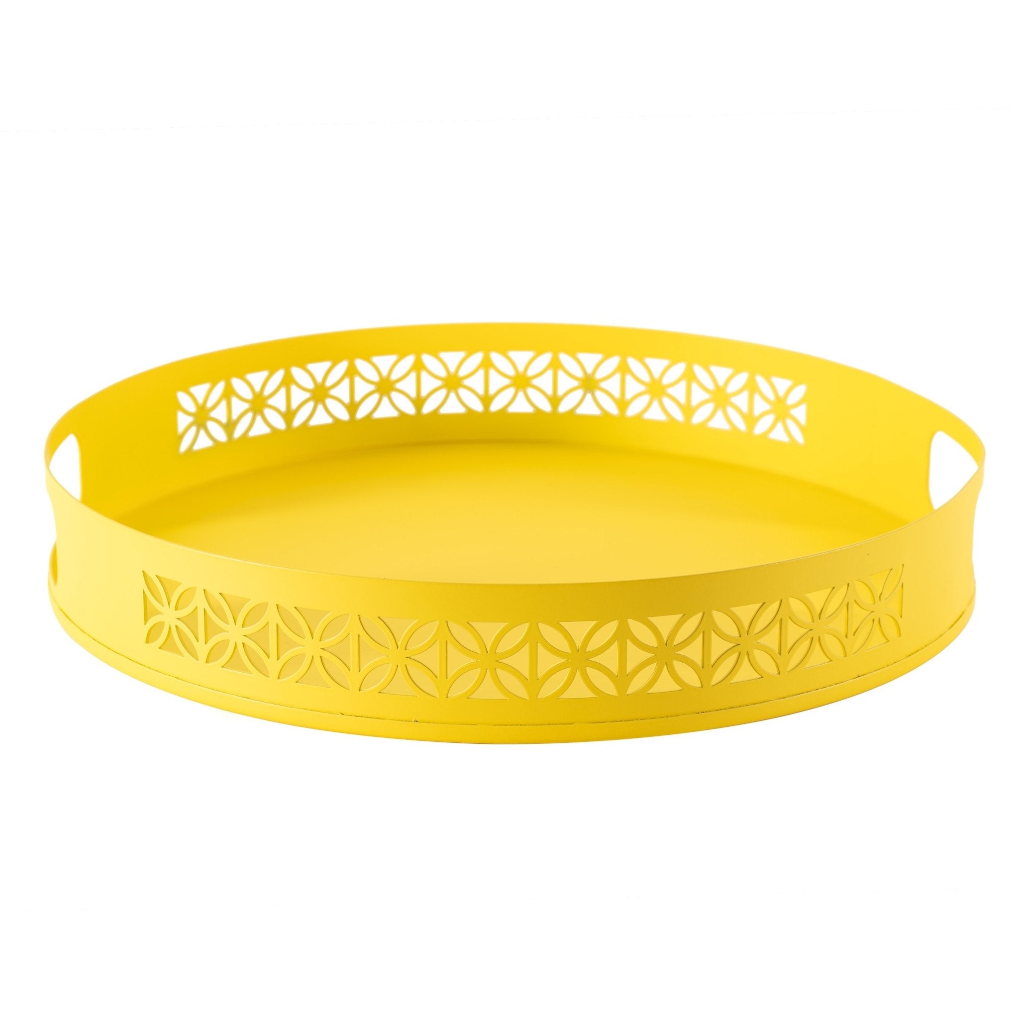 Breeze Block Metal Serving Tray Round - Lemon - Che Cose Belle