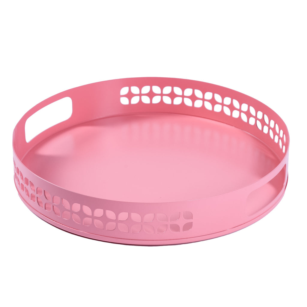 Breeze Block Metal Serving Tray Round - Pink - Che Cose Belle