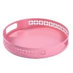 Breeze Block Metal Serving Tray Round - Pink - Che Cose Belle
