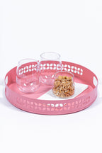 Breeze Block Metal Serving Tray Round - Pink - Che Cose Belle