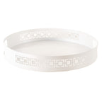Breeze Block Metal Serving Tray Round - White - Che Cose Belle