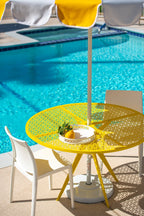 Breeze Block Metal Serving Tray Round - White - Che Cose Belle