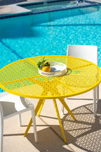Breeze Block Metal Serving Tray Round - White - Che Cose Belle