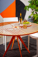 Breeze Block Metal Serving Tray Round - White - Che Cose Belle