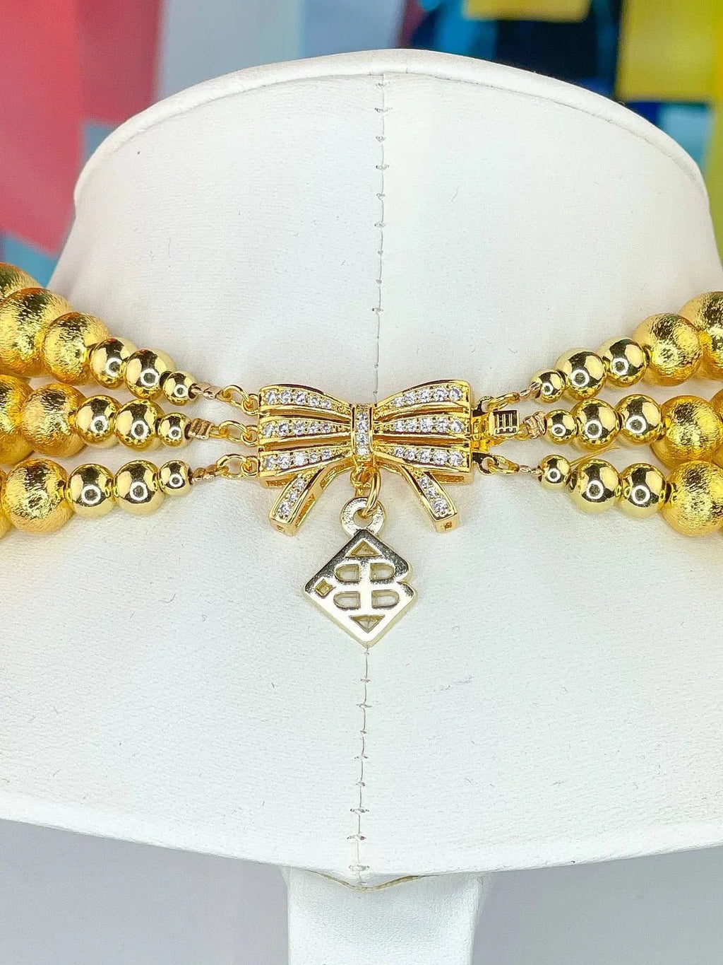 BRIANNA CANNON - 3 Strand Gold Beaded Brianna Necklace - Che Cose Belle