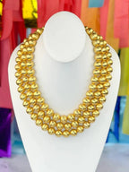 BRIANNA CANNON - 3 Strand Gold Beaded Brianna Necklace - Che Cose Belle
