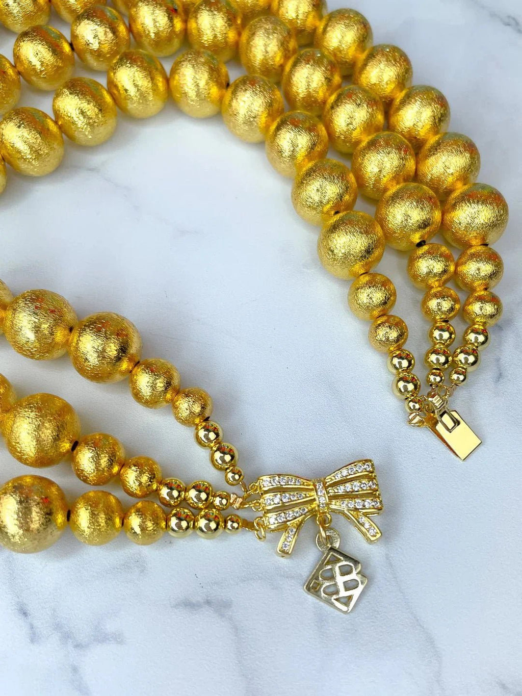 BRIANNA CANNON - 3 Strand Gold Beaded Brianna Necklace - Che Cose Belle