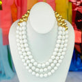 BRIANNA CANNON - 3 Strand White Beaded Brianna Necklace - Che Cose Belle