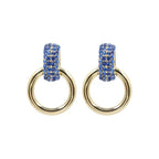 Brianna Cannon - Blue Crystal & Gold Knocker Earrings - Che Cose Belle