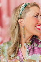 Brianna Cannon - Blue & Green Crystal Link Drop Earrings - Che Cose Belle