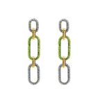 Brianna Cannon - Blue & Green Crystal Link Drop Earrings - Che Cose Belle