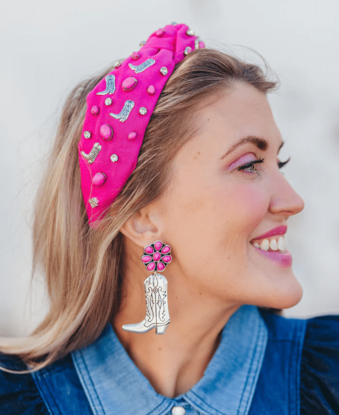 Brianna Cannon - Let's Go Girls Boot Earrings in Pink - Che Cose Belle