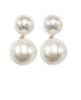 Brianna Cannon - Pearl Double Drop Earrings - Che Cose Belle