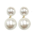 Brianna Cannon - Pearl Double Drop Earrings - Che Cose Belle