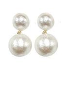 Brianna Cannon - Pearl Double Drop Earrings - Che Cose Belle
