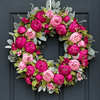 Bright Pink Peony Spring Wreath - Che Cose Belle