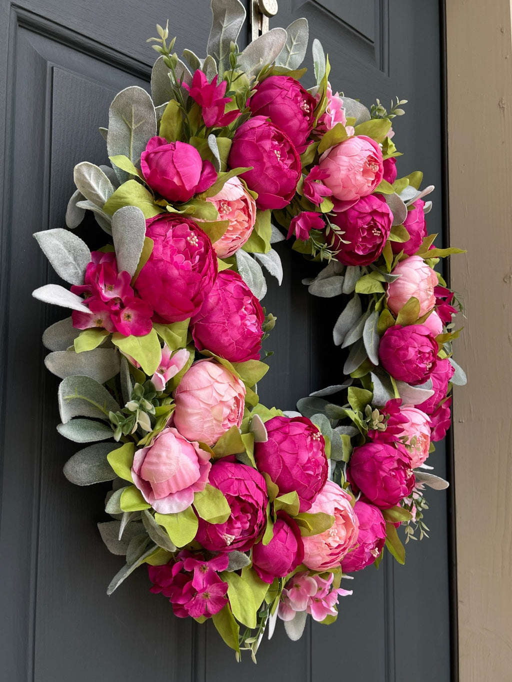 Bright Pink Peony Spring Wreath - Che Cose Belle