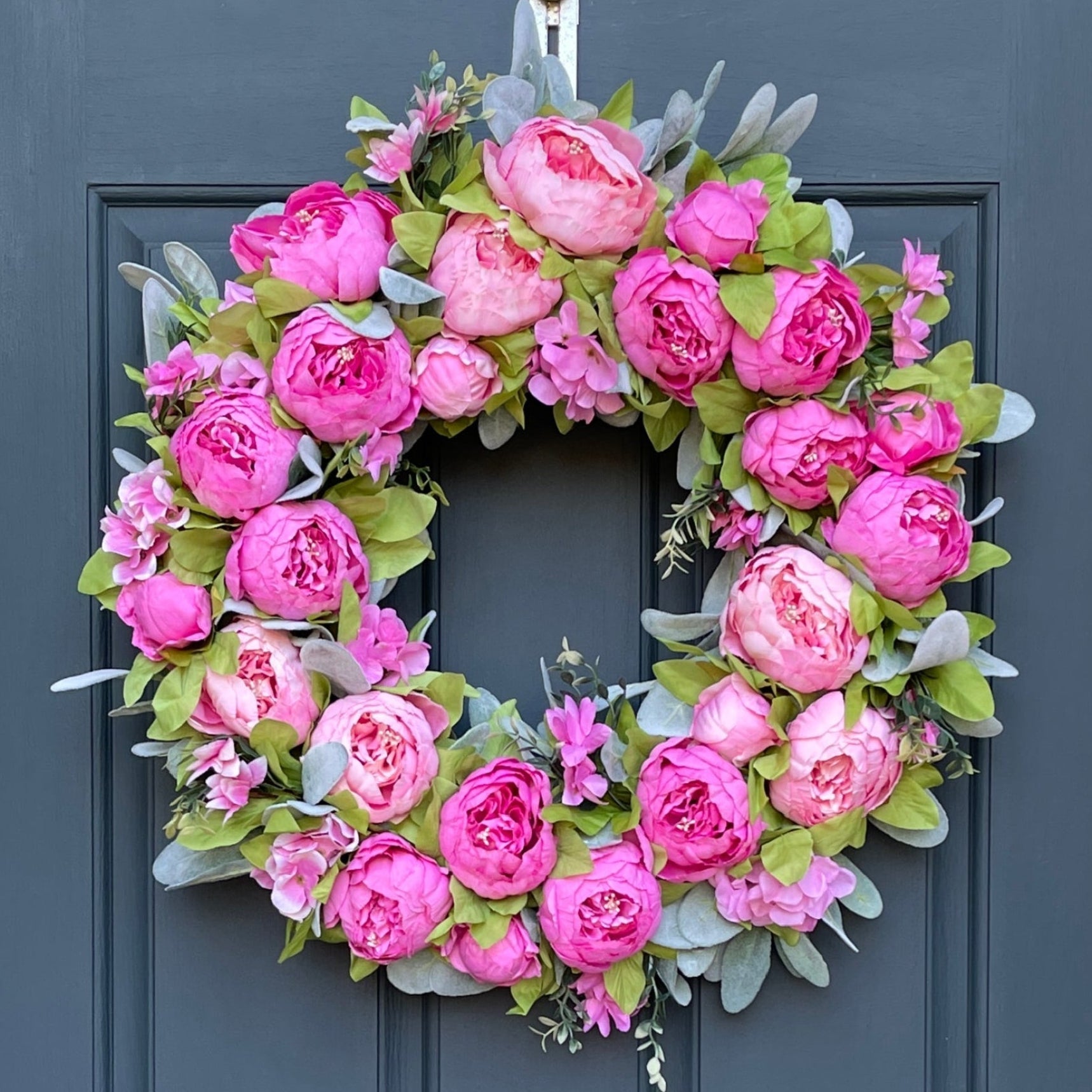 Bright Pink Peony Spring Wreath - Che Cose Belle