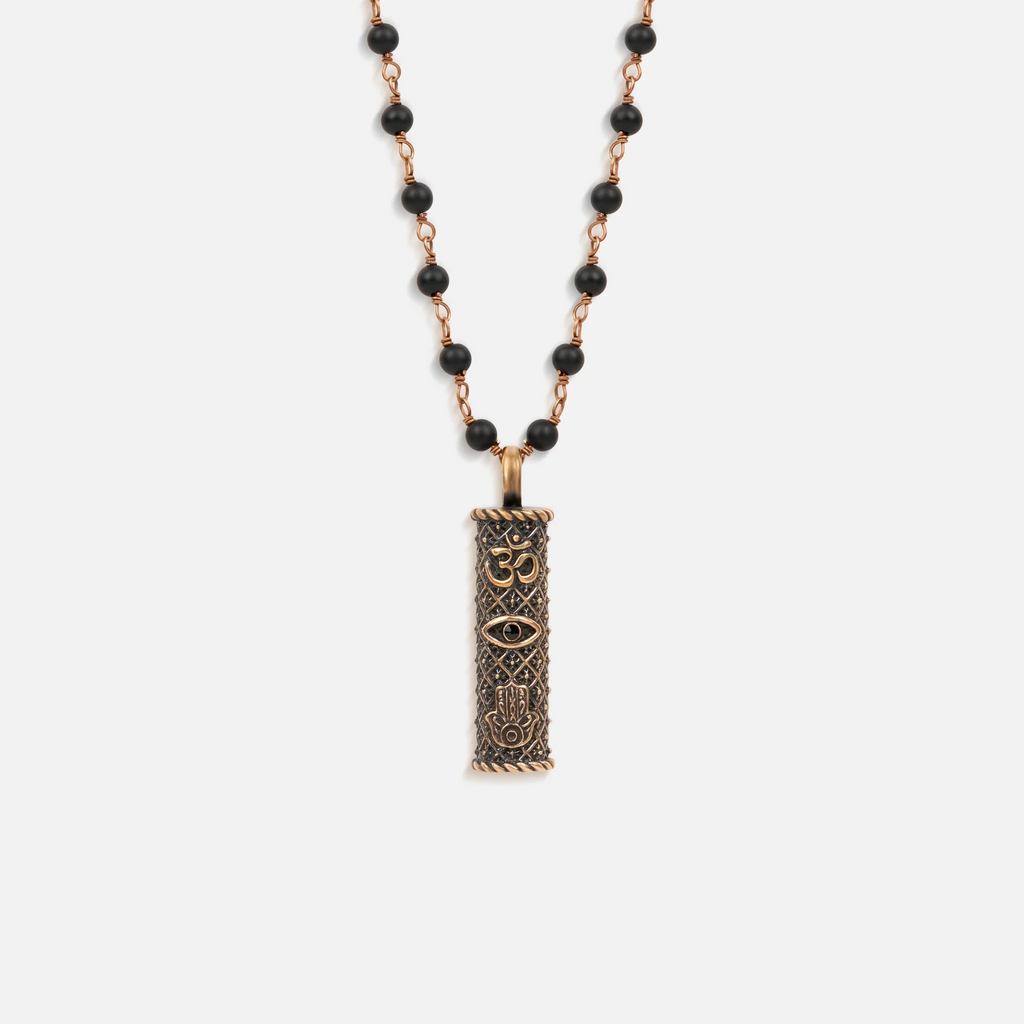 Brilliant Spirit - Matte Onyx Triple Protection Necklace - Che Cose Belle