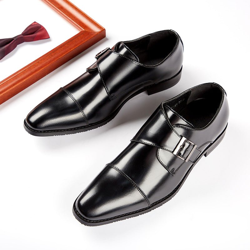 British Style Monk Strap Leather Shoes Men's - Che Cose Belle