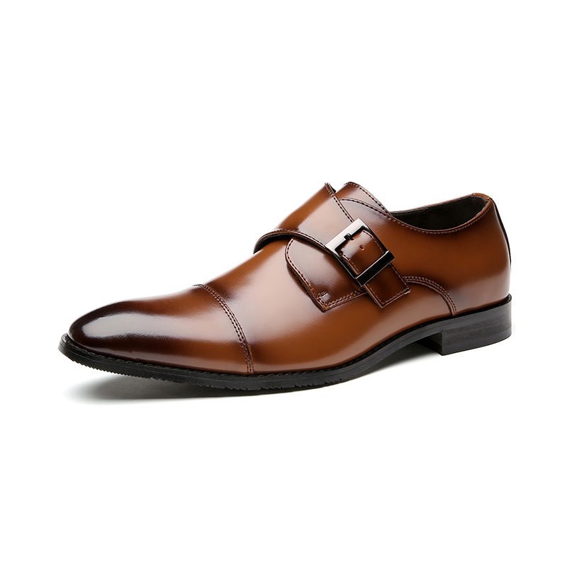 British Style Monk Strap Leather Shoes Men's - Che Cose Belle
