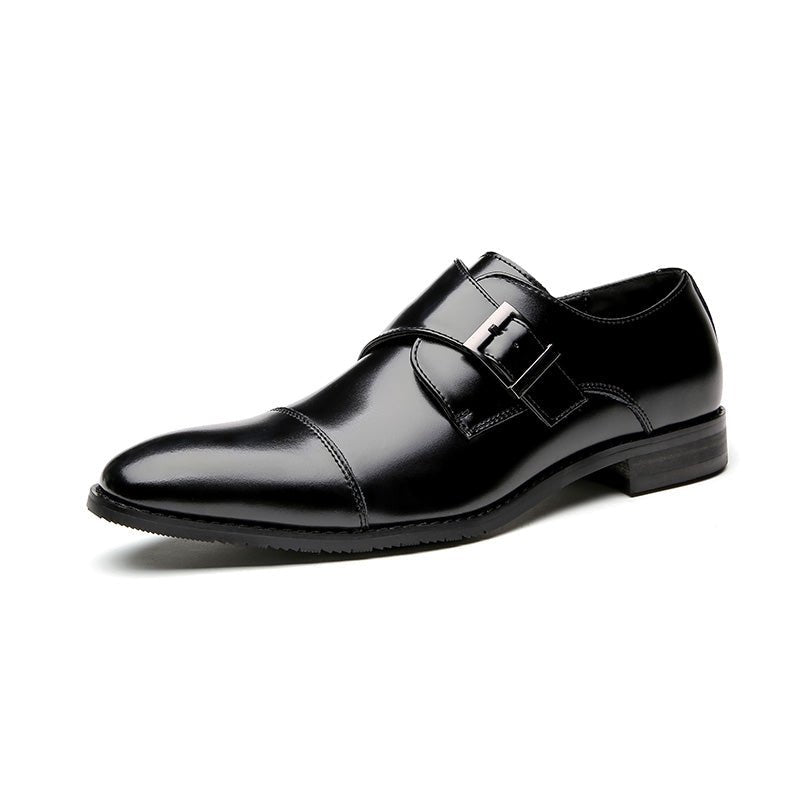 British Style Monk Strap Leather Shoes Men's - Che Cose Belle