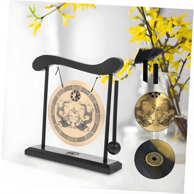 Bronze Meditation Gong with Wooden Frame and Mallet - Che Cose Belle