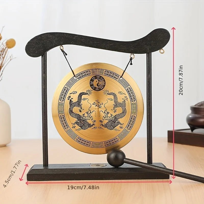 Bronze Meditation Gong with Wooden Frame and Mallet - Che Cose Belle