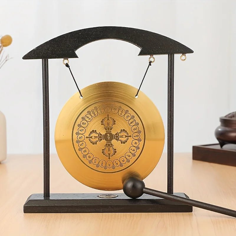 Bronze Meditation Gong with Wooden Frame and Mallet - Che Cose Belle