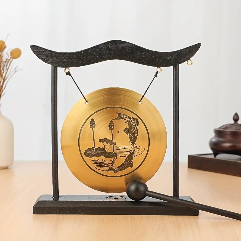 Bronze Meditation Gong with Wooden Frame and Mallet - Che Cose Belle