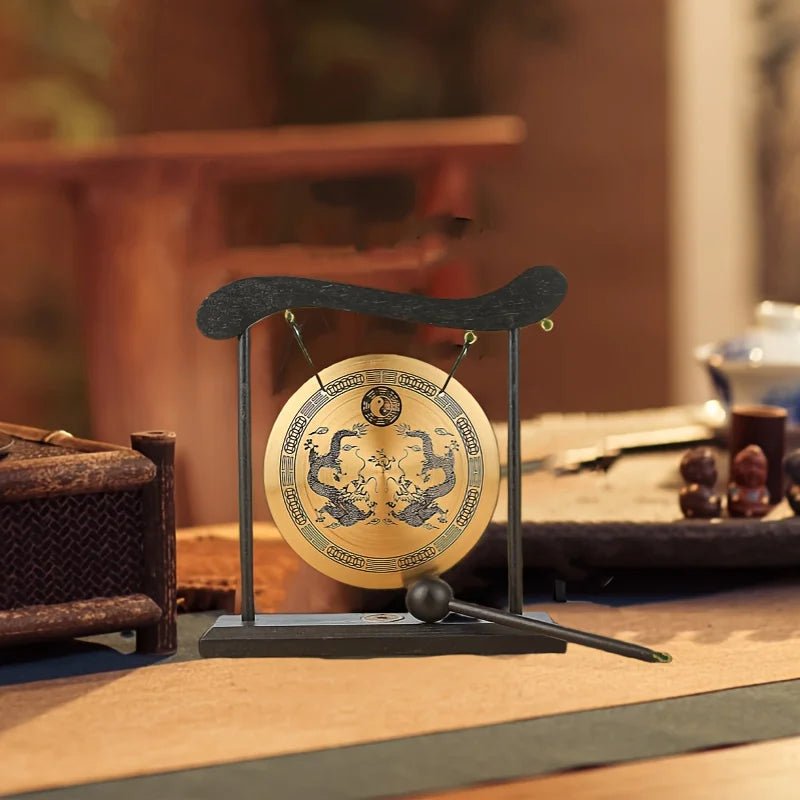 Bronze Meditation Gong with Wooden Frame and Mallet - Che Cose Belle