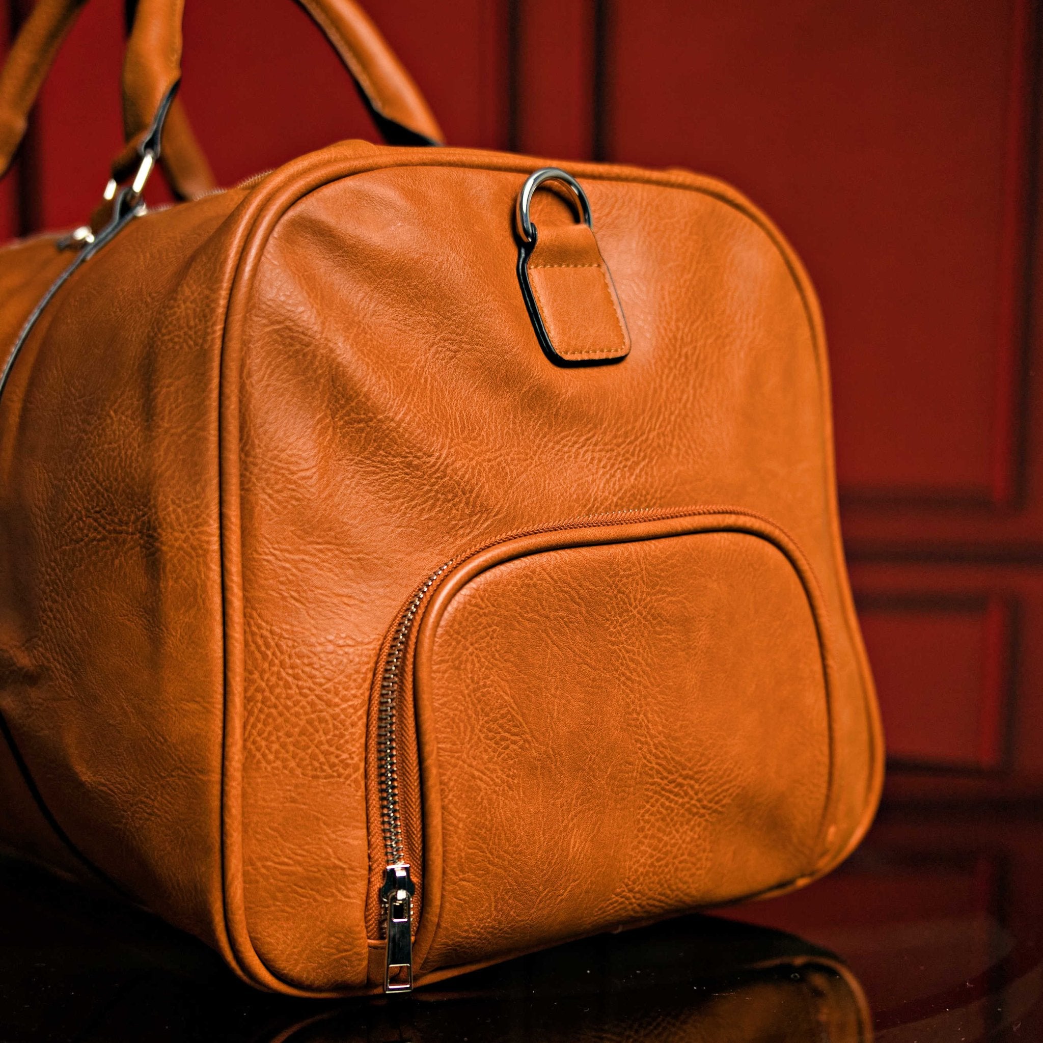 Brown Tumbled Leather Duffle Bag - Che Cose Belle