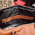 Brown Tumbled Leather Duffle Bag - Che Cose Belle