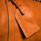 Brown Tumbled Leather Duffle Bag - Che Cose Belle