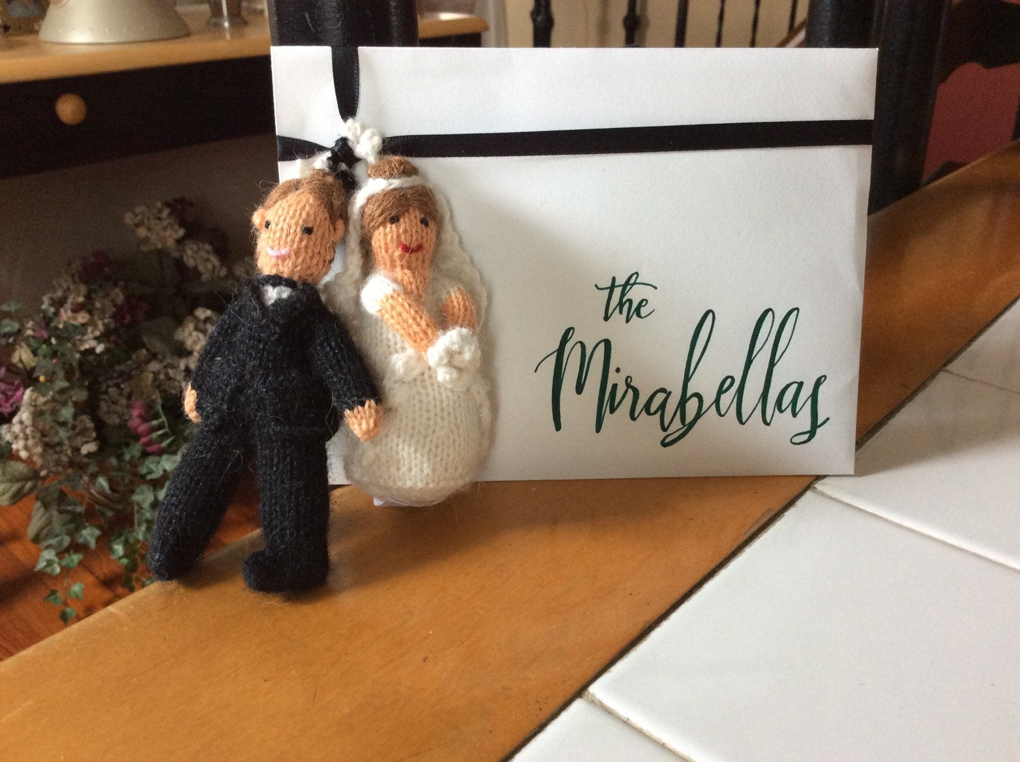 Brunette Bride Ornament Hand Knit Wedding Ornament Arcadia Home - Che Cose Belle
