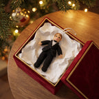 Brunette Groom Ornament Hand Knit Wedding Ornament Arcadia Home - Che Cose Belle