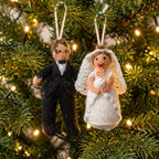 Brunette Groom Ornament Hand Knit Wedding Ornament Arcadia Home - Che Cose Belle