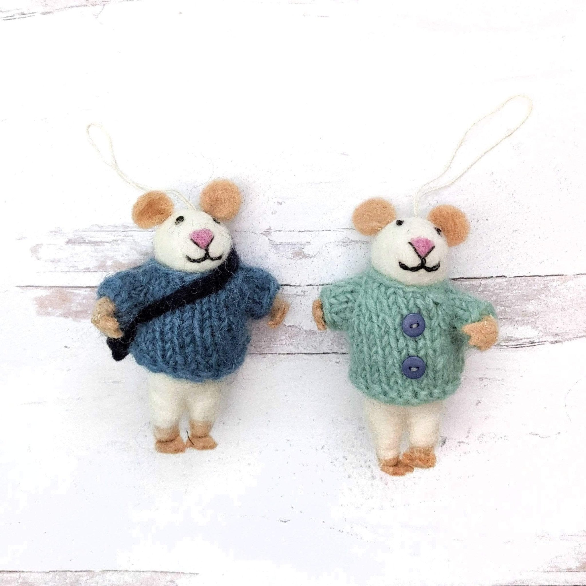 Bruno and Milo Mouse Eco Ornament - Set of 2 - Che Cose Belle
