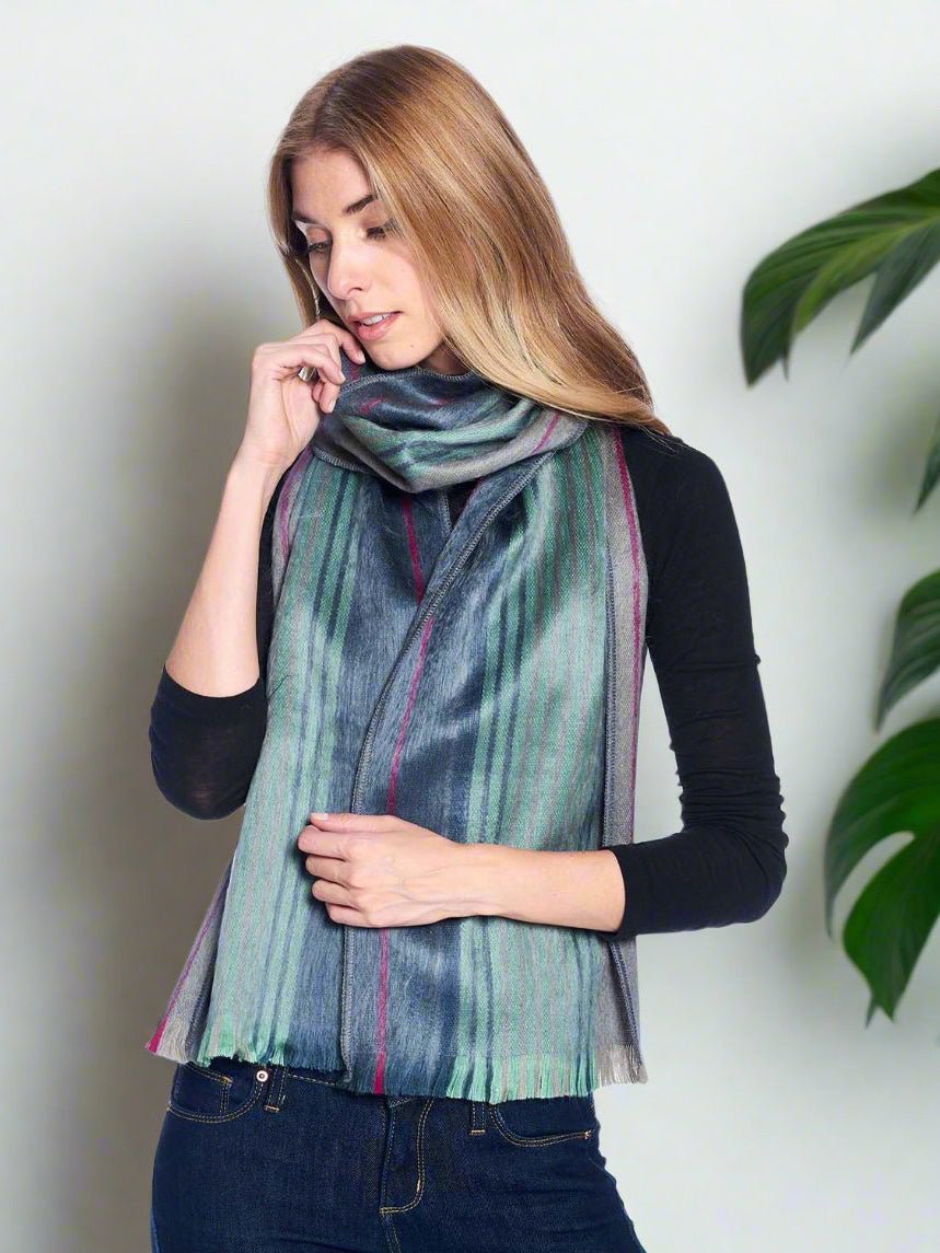 Brushed Alpaca Striped Scarf - Che Cose Belle