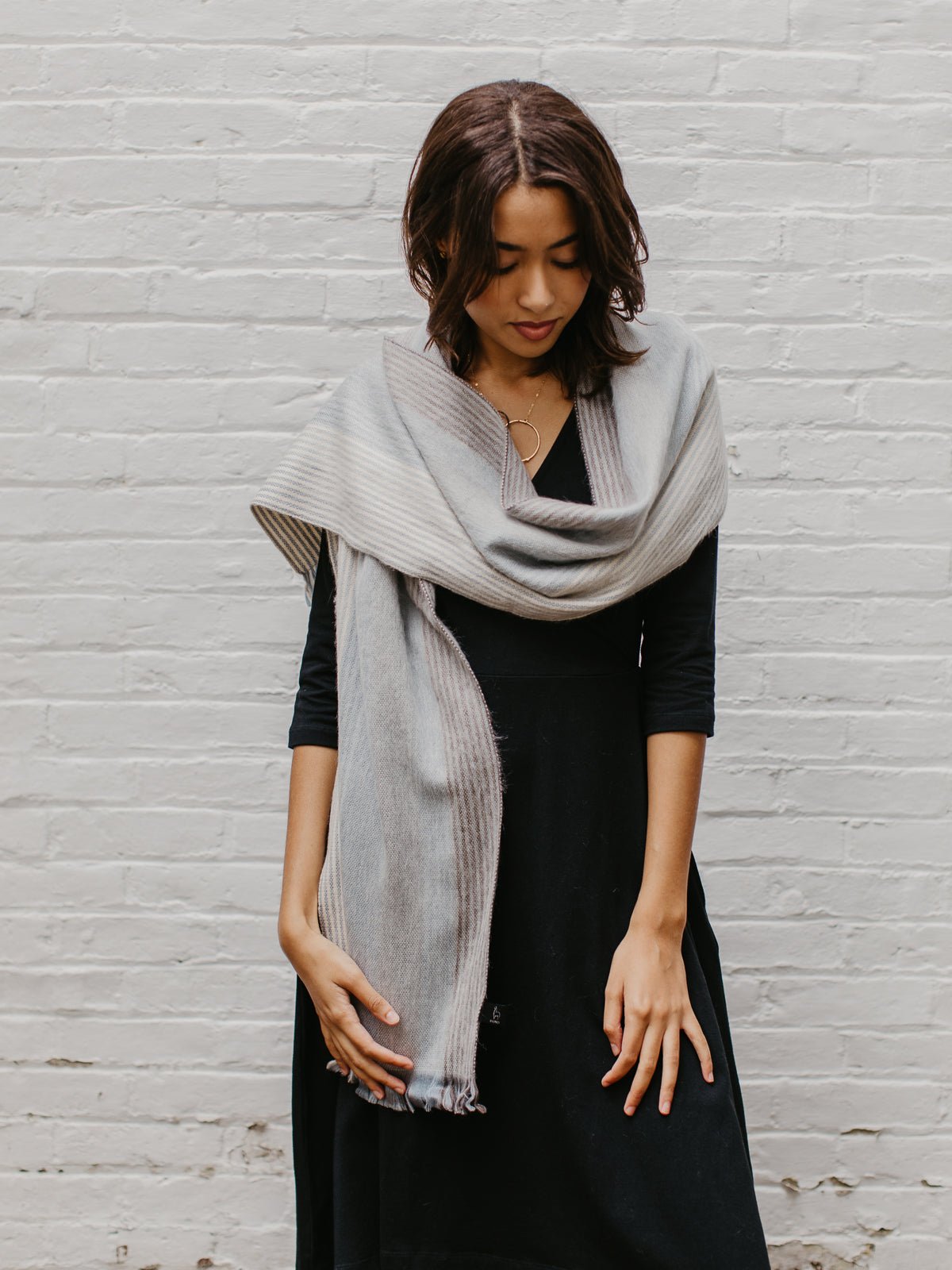 Brushed Alpaca Striped Scarf - Che Cose Belle