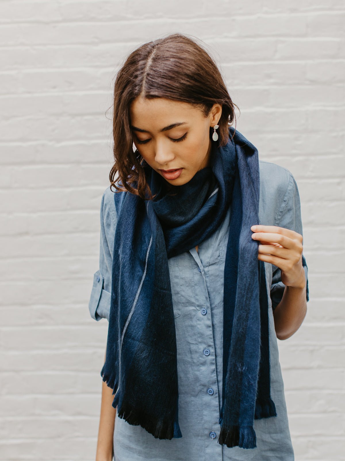 Brushed Alpaca Striped Scarf - Che Cose Belle